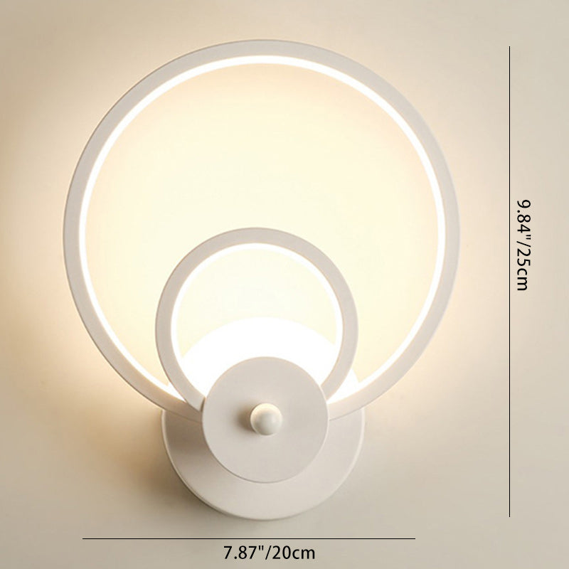مصباح حائط LED دائري معاصر من البلاستيك والحديد بتصميم نورديك لغرفة المعيشة 