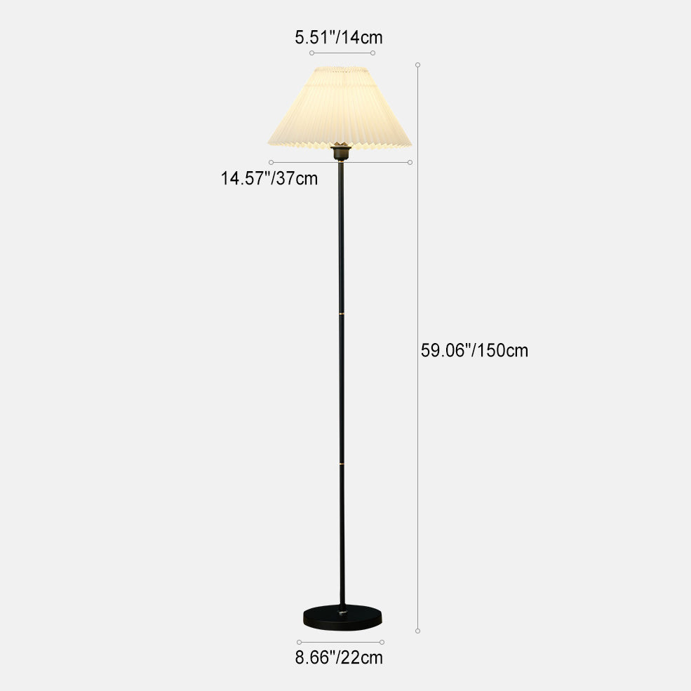 Contemporary Retro Drum Fabric Iron 1-Light Standing Floor Lamp For Living Room