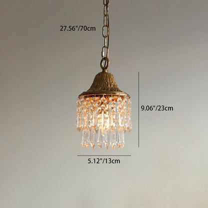 Contemporary Luxury Teardrop Crystal Iron 1-Light Pendant Light For Living Room