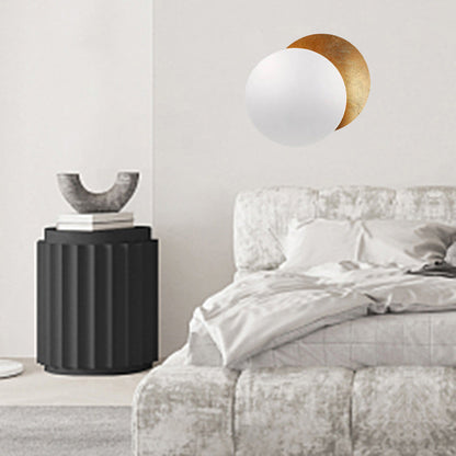 Contemporary Nordic Round Iron LED Wall Sconce Lamp For Bedroom