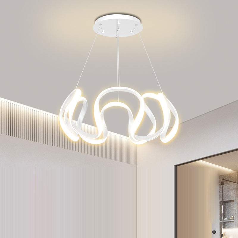 Contemporary Creative Stripe Iron PVC LED Chandelier For Living Room