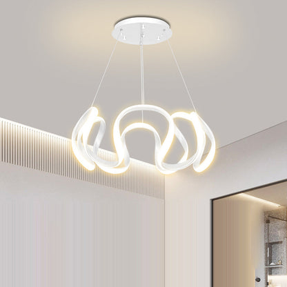 Contemporary Creative Stripe Iron PVC LED Chandelier For Living Room