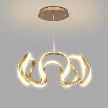 Contemporary Creative Stripe Iron PVC LED Chandelier For Living Room