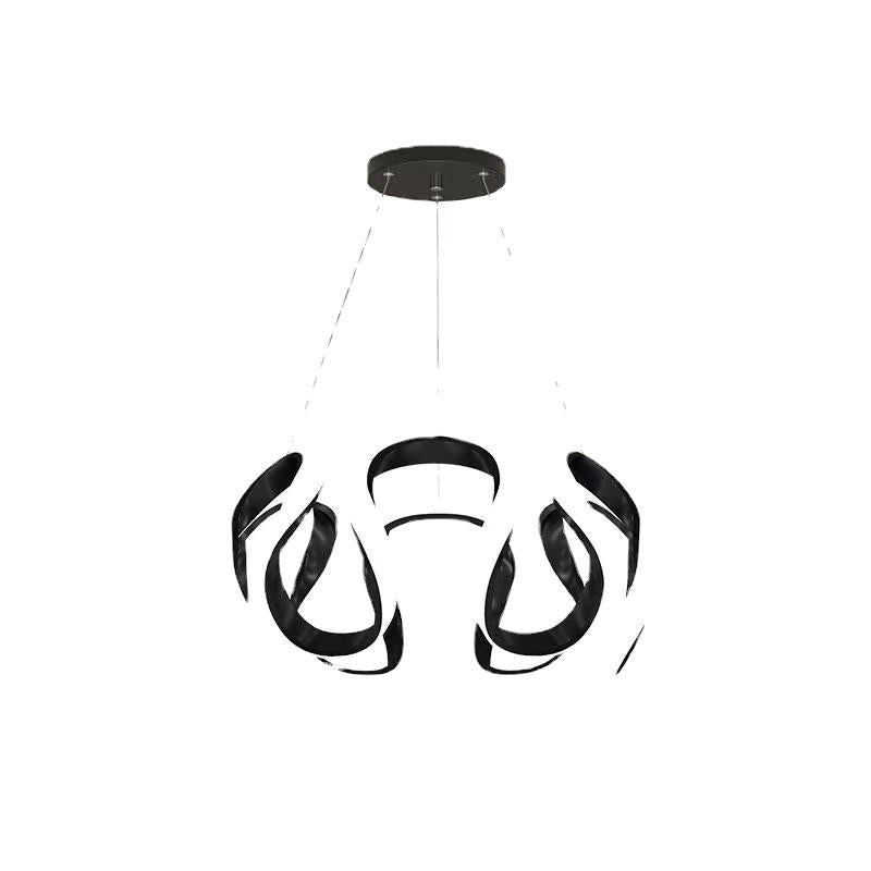 Contemporary Creative Stripe Iron PVC LED Chandelier For Living Room