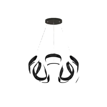 Contemporary Creative Stripe Iron PVC LED Chandelier For Living Room