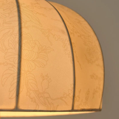 Traditional French Dome Wood Iron Fabric 1-Light Table Lamp For Living Room