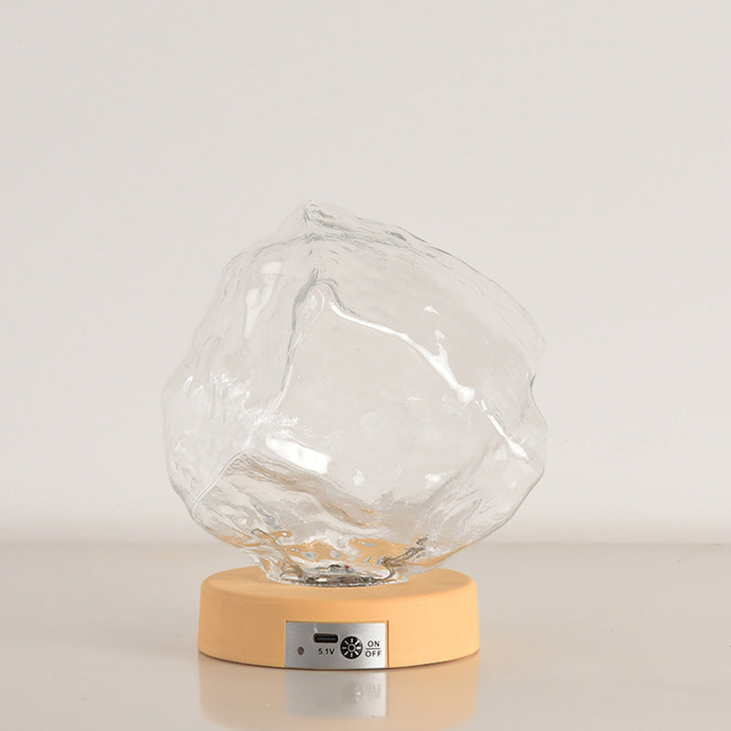 Modern Art Deco Trapezoid Plastic Glass LED Table Lamp For Living Room