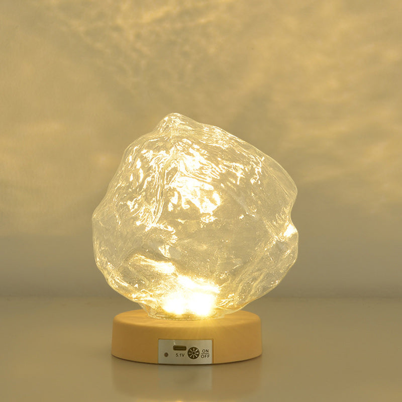 Modern Art Deco Trapezoid Plastic Glass LED Table Lamp For Living Room