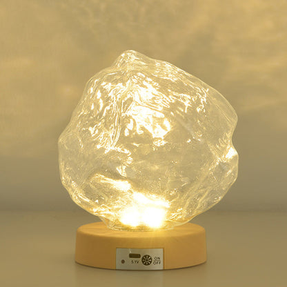 Modern Art Deco Trapezoid Plastic Glass LED Table Lamp For Living Room