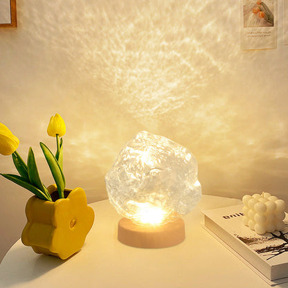 Modern Art Deco Trapezoid Plastic Glass LED Table Lamp For Living Room