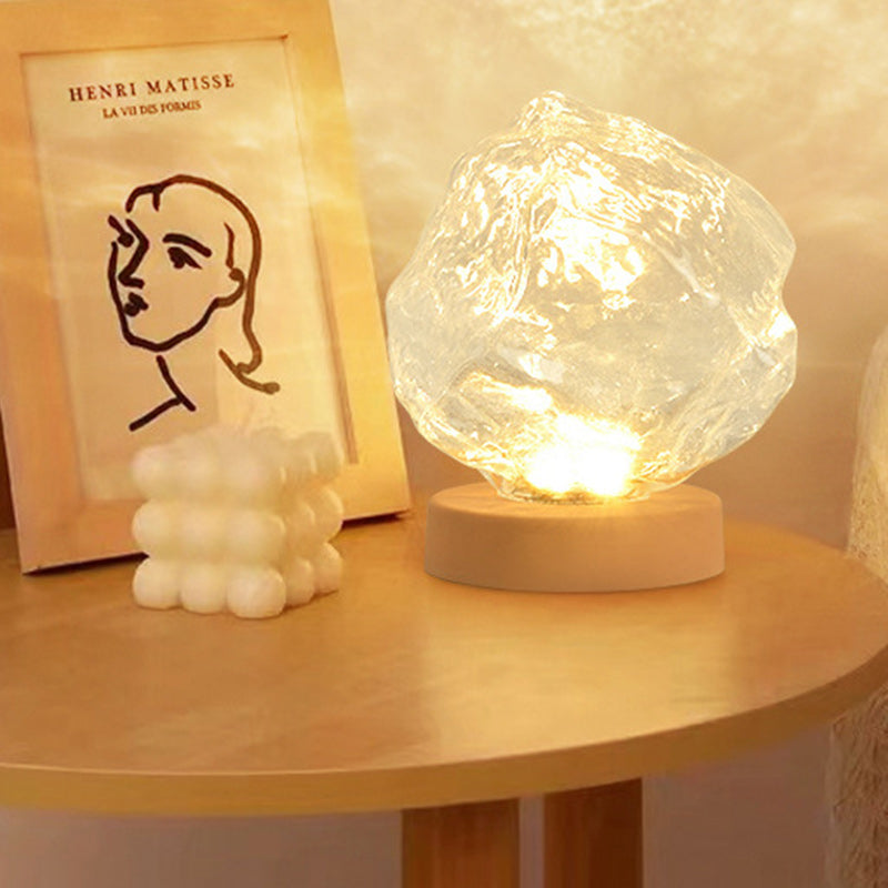 Modern Art Deco Trapezoid Plastic Glass LED Table Lamp For Living Room