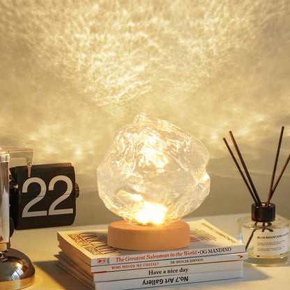 Modern Art Deco Trapezoid Plastic Glass LED Table Lamp For Living Room