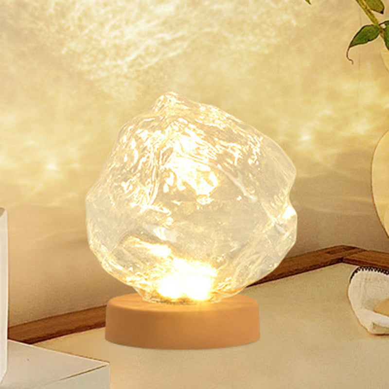 Modern Art Deco Trapezoid Plastic Glass LED Table Lamp For Living Room