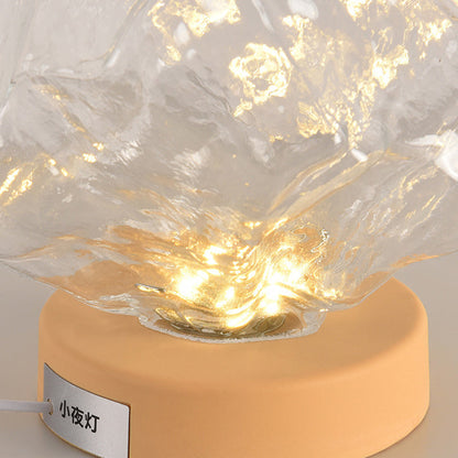 Modern Art Deco Trapezoid Plastic Glass LED Table Lamp For Living Room