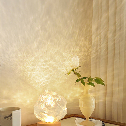 Modern Art Deco Trapezoid Plastic Glass LED Table Lamp For Living Room
