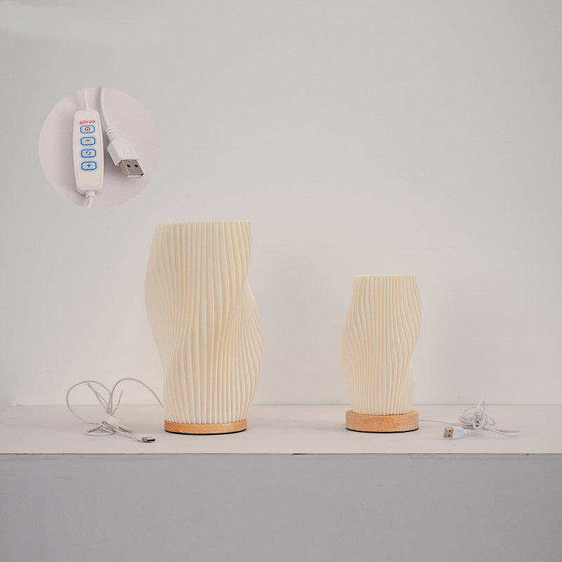 Modern Art Deco Column Plastic LED Table Lamp For Living Room