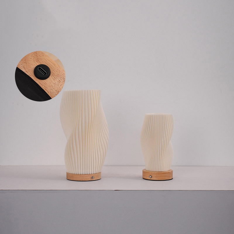 Modern Art Deco Column Plastic LED Table Lamp For Living Room