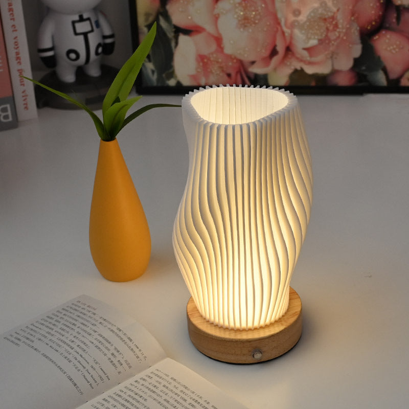 Modern Art Deco Column Plastic LED Table Lamp For Living Room