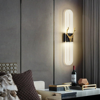 Contemporary Nordic Rectangular Aluminum Acrylic LED Wall Sconce Lamp For Living Room