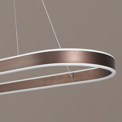 Modern Minimalist Oval Aluminum Acrylic LED Chandelier For Living Room