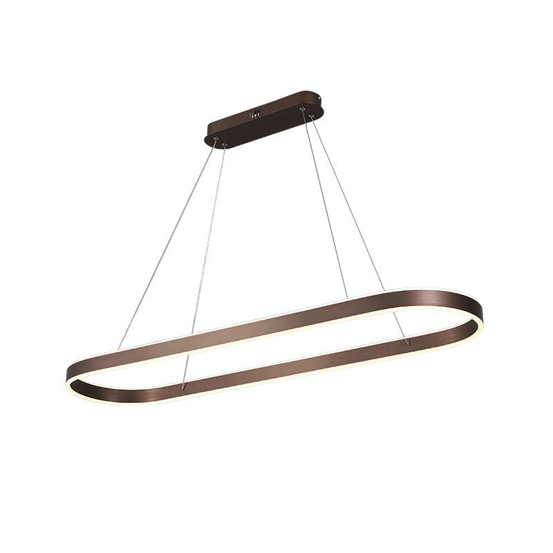 Modern Minimalist Oval Aluminum Acrylic LED Chandelier For Living Room