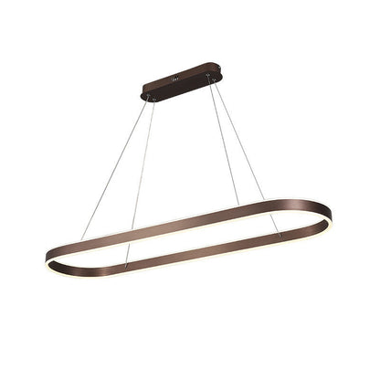 Modern Minimalist Oval Aluminum Acrylic LED Chandelier For Living Room