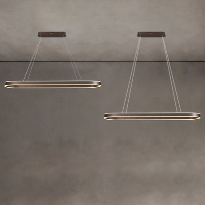 Modern Minimalist Oval Aluminum Acrylic LED Chandelier For Living Room