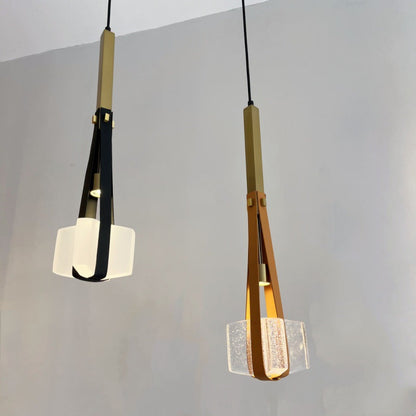 Modern Minimalist Trapezoid Iron Acrylic LED Pendant Light For Living Room