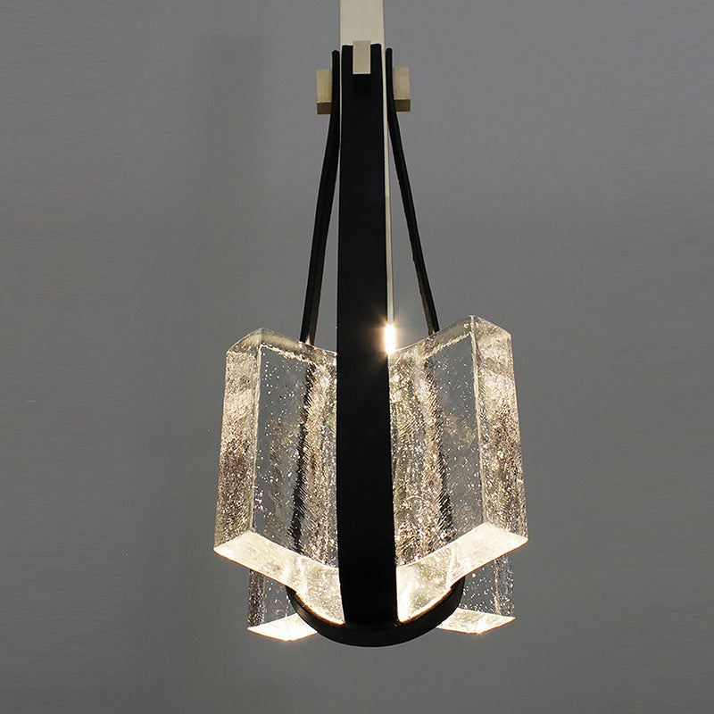 Modern Minimalist Trapezoid Iron Acrylic LED Pendant Light For Living Room