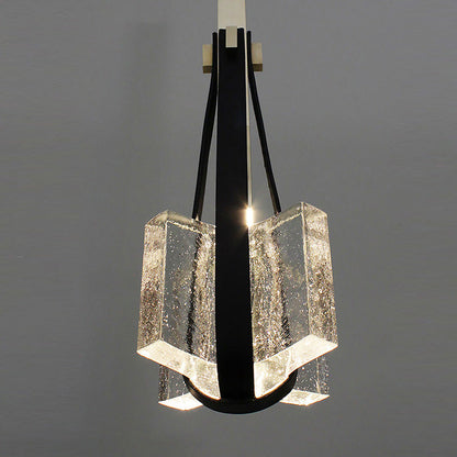 Modern Minimalist Trapezoid Iron Acrylic LED Pendant Light For Living Room