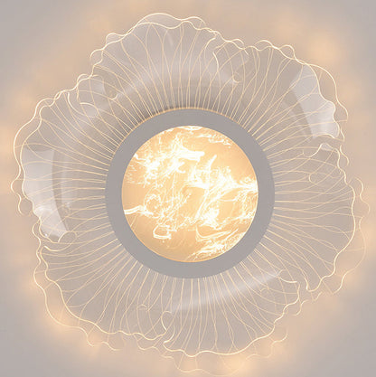 Contemporary Nordic Round Iron Acrylic LED Flush Mount Ceiling Light For Living Room