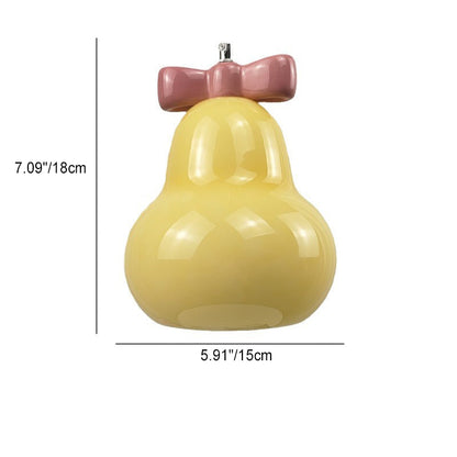 Contemporary Creative Pear Ceramic Glass Iron 1-Light Pendant Light For Living Room