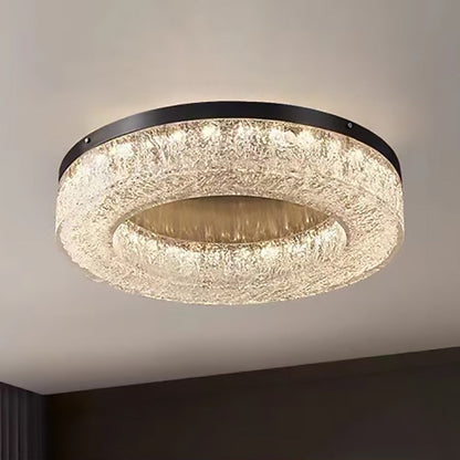 Contemporary Luxury Round Copper Steel Resin LED Flush Mount Ceiling Light For Living Room