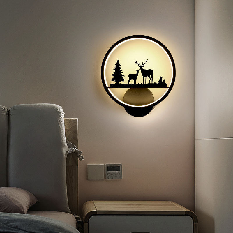 Contemporary Nordic Round Iron Silicone LED Wall Sconce Lamp For Living Room