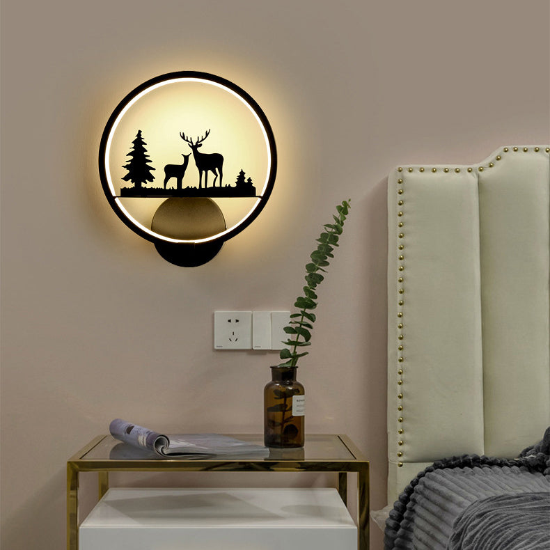 Contemporary Nordic Round Iron Silicone LED Wall Sconce Lamp For Living Room
