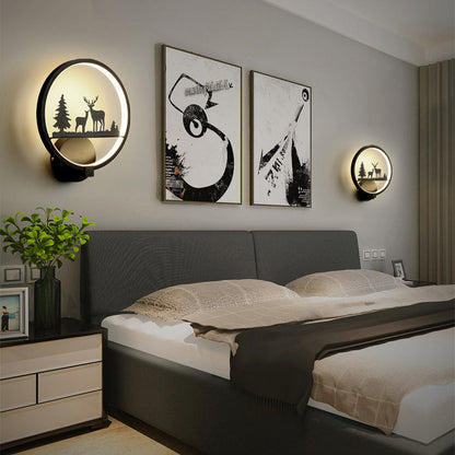 Contemporary Nordic Round Iron Silicone LED Wall Sconce Lamp For Living Room