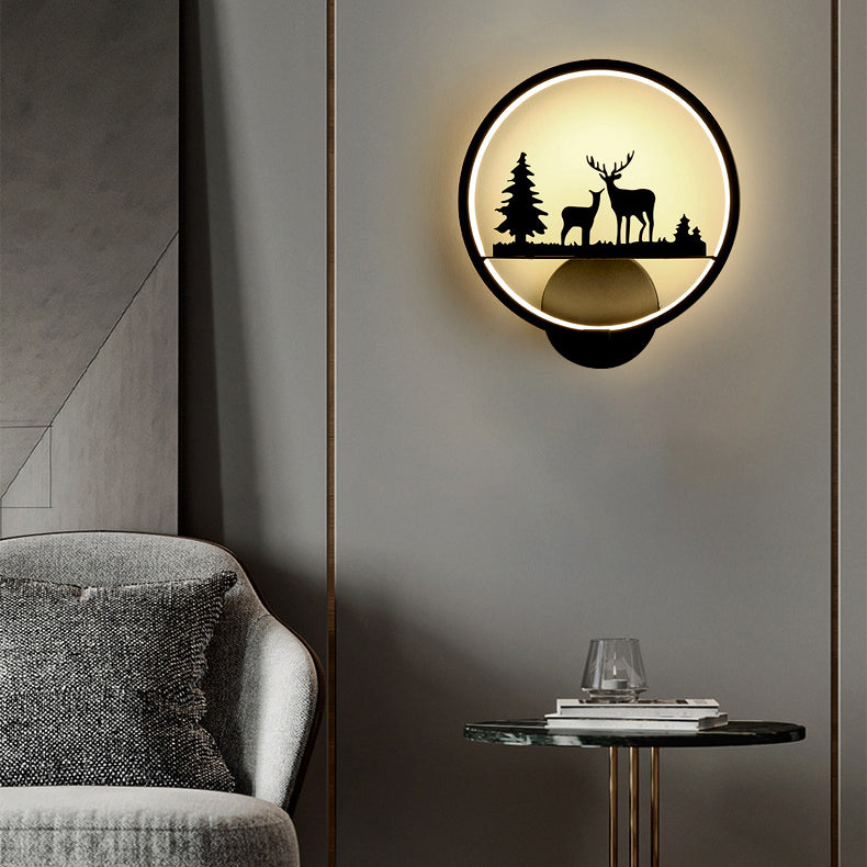 Contemporary Nordic Round Iron Silicone LED Wall Sconce Lamp For Living Room