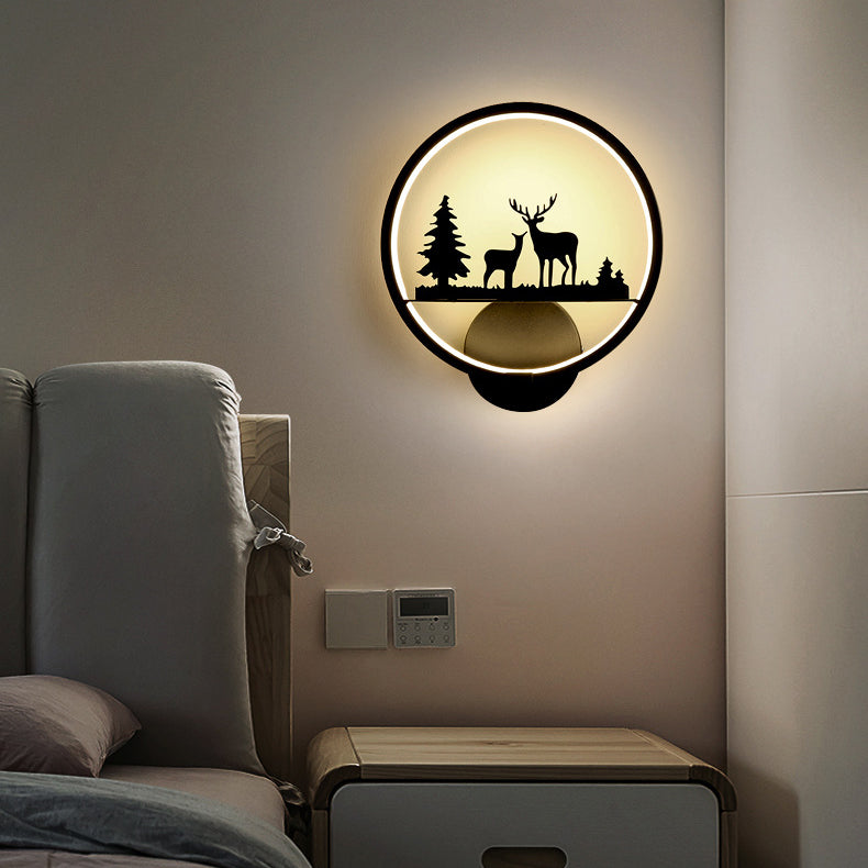 Contemporary Nordic Round Iron Silicone LED Wall Sconce Lamp For Living Room