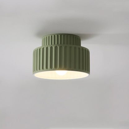 Modern Minimalist Round Resin 1-Light Semi-Flush Mount Ceiling Light For Living Room