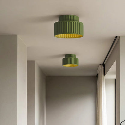 Modern Minimalist Round Resin 1-Light Semi-Flush Mount Ceiling Light For Living Room