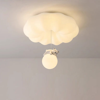 Contemporary Creative Cloud Iron Plastic LED Kids Flush Mount Ceiling Light For Living Room
