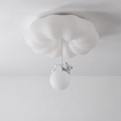 Contemporary Creative Cloud Iron Plastic LED Kids Flush Mount Ceiling Light For Living Room