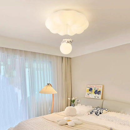 Contemporary Creative Cloud Iron Plastic LED Kids Flush Mount Ceiling Light For Living Room