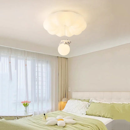 Contemporary Creative Cloud Iron Plastic LED Kids Flush Mount Ceiling Light For Living Room