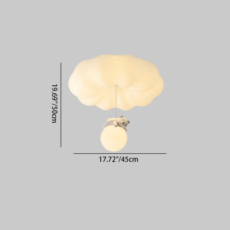 Contemporary Creative Cloud Iron Plastic LED Kids Flush Mount Ceiling Light For Living Room