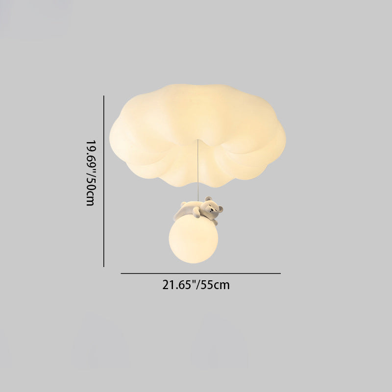 Contemporary Creative Cloud Iron Plastic LED Kids Flush Mount Ceiling Light For Living Room