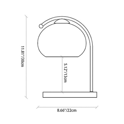 Contemporary Creative Dome Iron Glass Wood 1-Light Melting Wax Table Lamp For Study