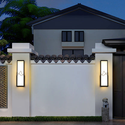 Modern Minimalist Waterproof Stainless Steel Acrylic Rectangular LED Wall Sconce Lamp for Garden