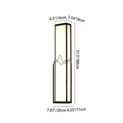 Modern Minimalist Waterproof Stainless Steel Acrylic Rectangular LED Wall Sconce Lamp for Garden