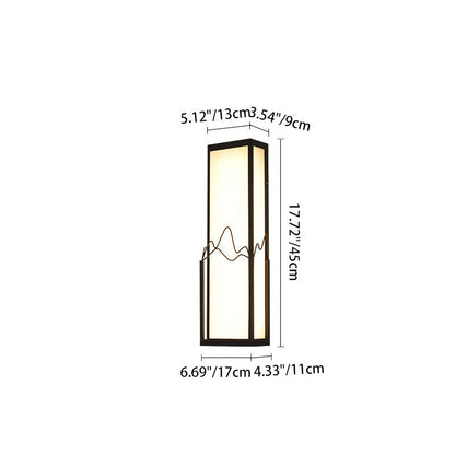 Modern Minimalist Waterproof Stainless Steel Acrylic Rectangular LED Wall Sconce Lamp for Garden